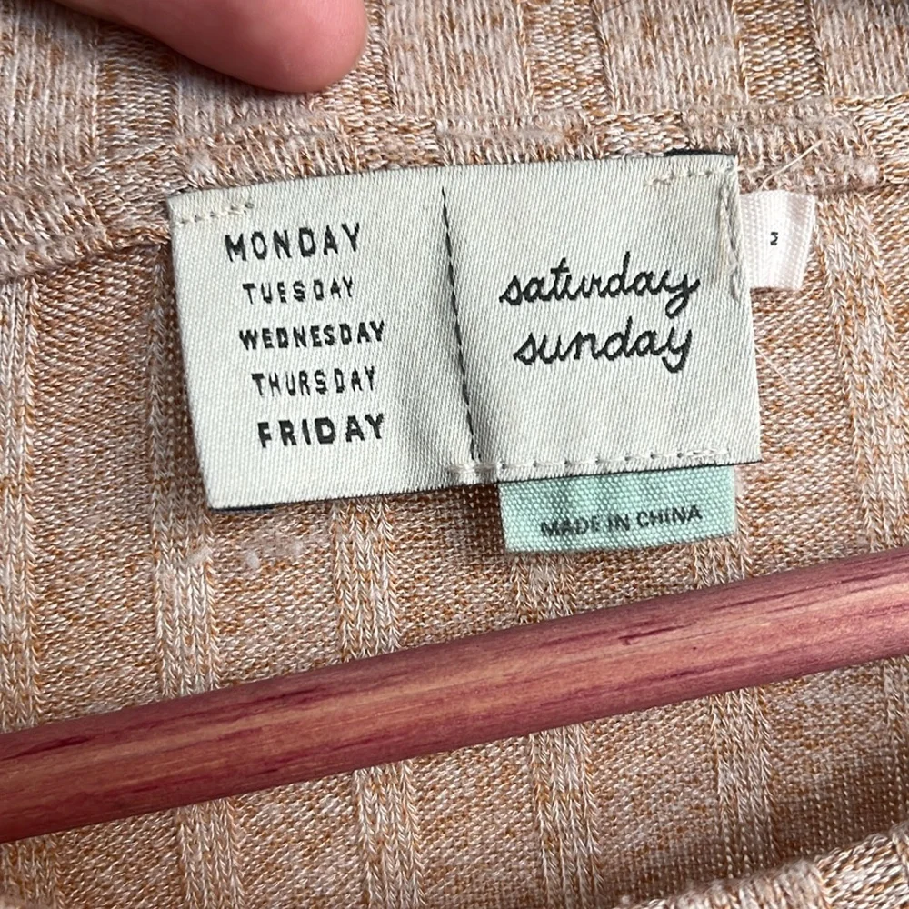 Anthropologie Saturday Sunday Sweater Button Details Pale Orange/Tan Women’s M - Picture 3 of 9